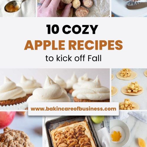 collage of apple recipes with the title 10 cozy apple recipes to kick off fall