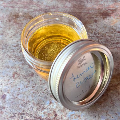 lemon extract in a mason jar